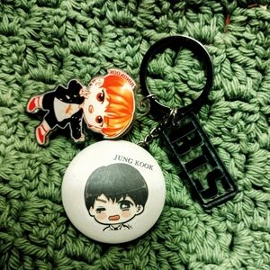 BTS ARMY Silver Letter Charm Necklace/Jungkook Keychains